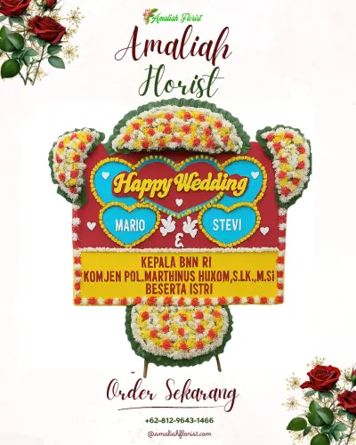 Karangan Papan Bunga Pernikahan di Ngijo